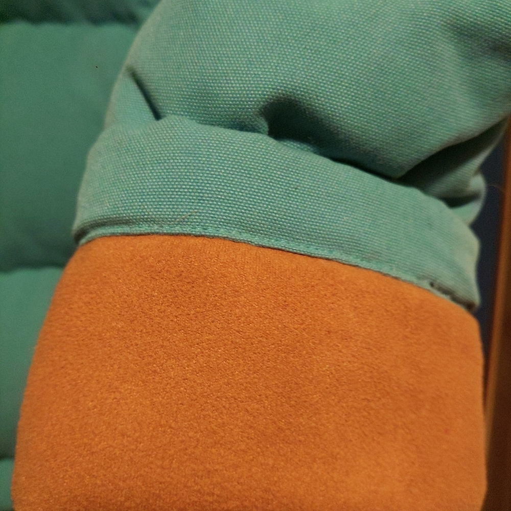 Green and Brown Patagonia Western Puffer Jacket Down Fill - Picture 4 of 13